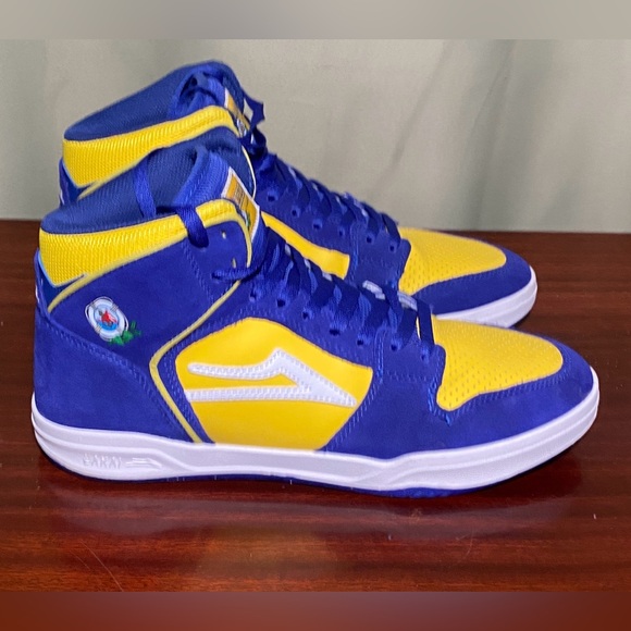 Lakai Skateboard Shoes Telford X Pacifico Blue Yellow Seude Mens size 10.5